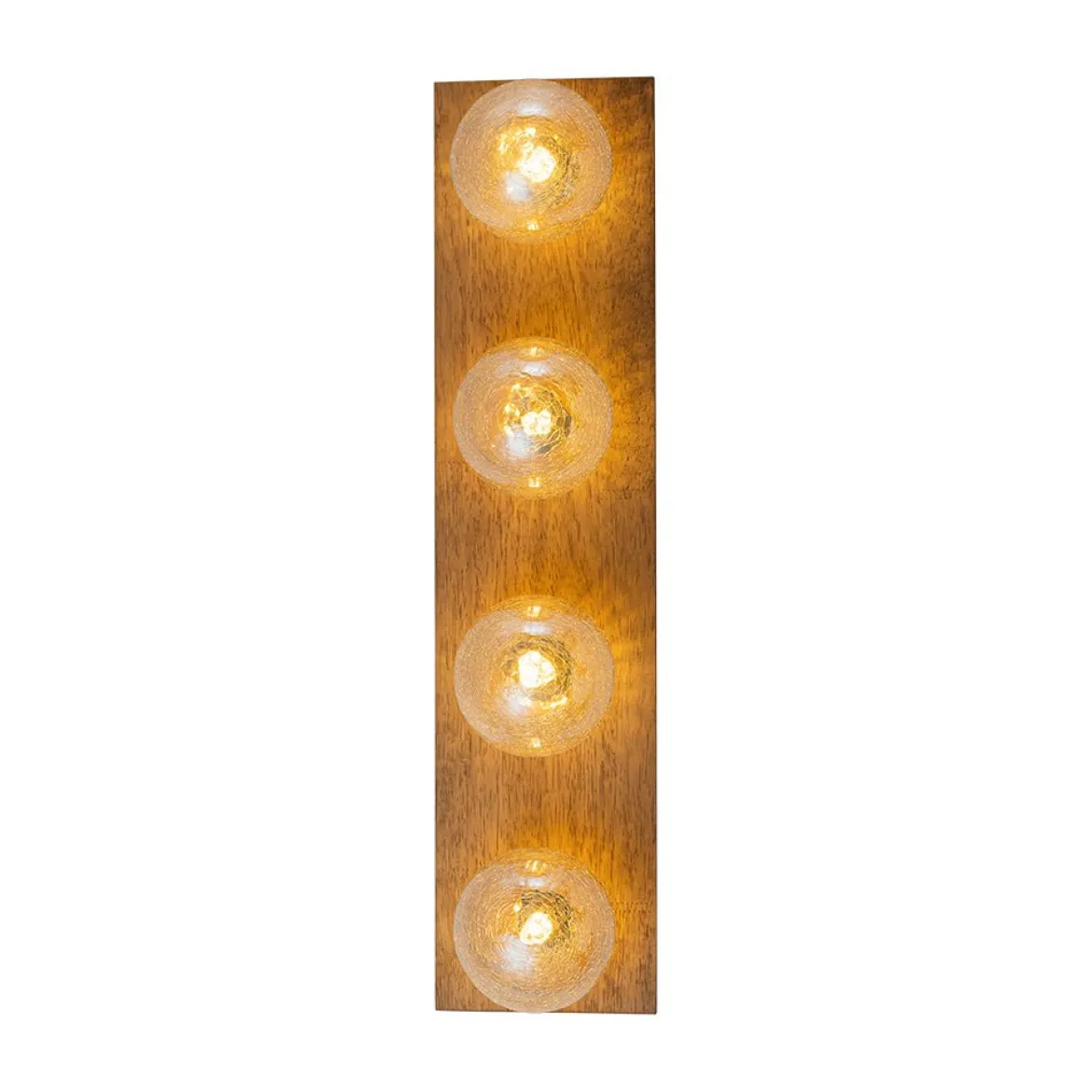 Amber Textured Glass Linear Wooden Semi Flush Mount / Wall Light