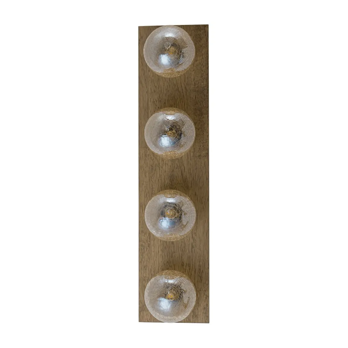 Amber Textured Glass Linear Wooden Semi Flush Mount / Wall Light