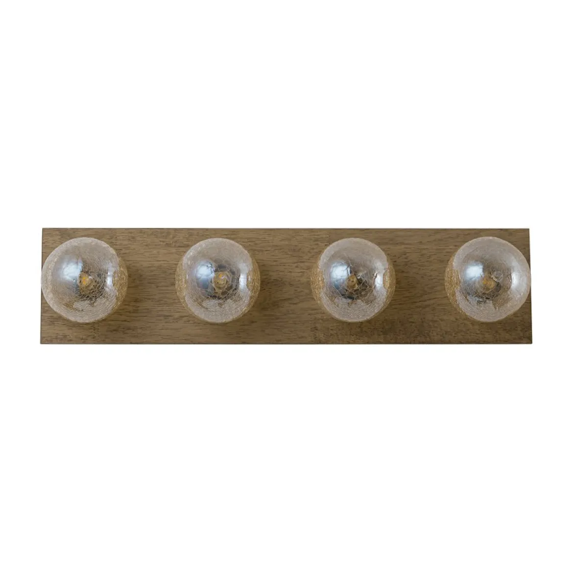Amber Textured Glass Linear Wooden Semi Flush Mount / Wall Light