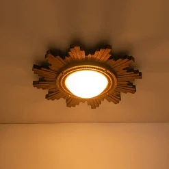 Antique Apollo Sunburst Sculpture Flush Mount / Wall Light