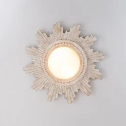 Antique Apollo Sunburst Sculpture Flush Mount / Wall Light