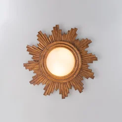 Antique Apollo Sunburst Sculpture Flush Mount / Wall Light