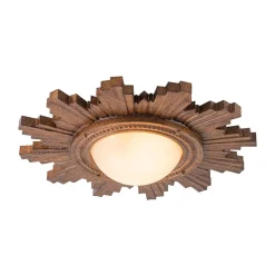 Antique Apollo Sunburst Sculpture Flush Mount / Wall Light