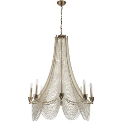 Antique Candle Style Crystal Bead Empire Chandelier
