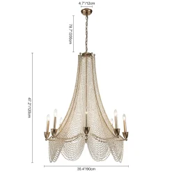 Antique Candle Style Crystal Bead Empire Chandelier