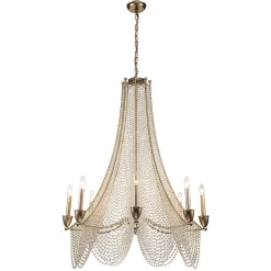 Antique Candle Style Crystal Bead Empire Chandelier