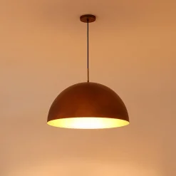 Antique Copper Style Iron Oversized Dome Pendant Light