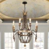 Antique Wood Beaded Empire Chandelier