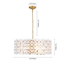 Art Deco Blossom Floral Cage Drum Lantern Pendant Light