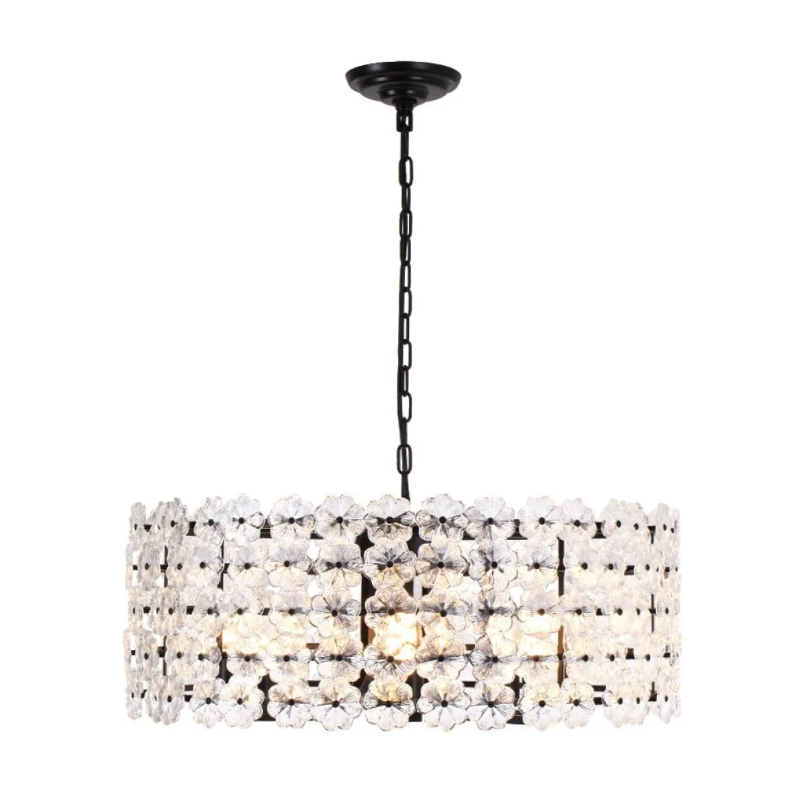 Art Deco Blossom Floral Cage Drum Lantern Pendant Light