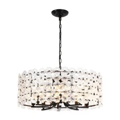 Art Deco Blossom Floral Cage Drum Lantern Pendant Light