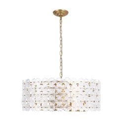 Art Deco Blossom Floral Cage Drum Lantern Pendant Light