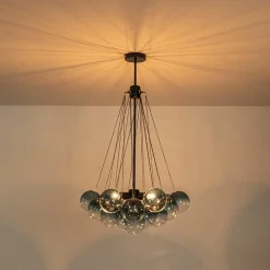 Art Deco Color Cluster Glass Globe Bubble Chandelier