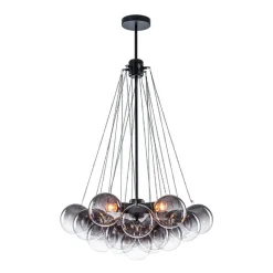 Art Deco Color Cluster Glass Globe Bubble Chandelier