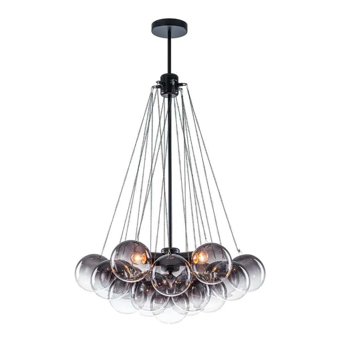 Art Deco Color Cluster Glass Globe Bubble Chandelier