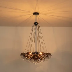 Art Deco Color Cluster Glass Globe Bubble Chandelier