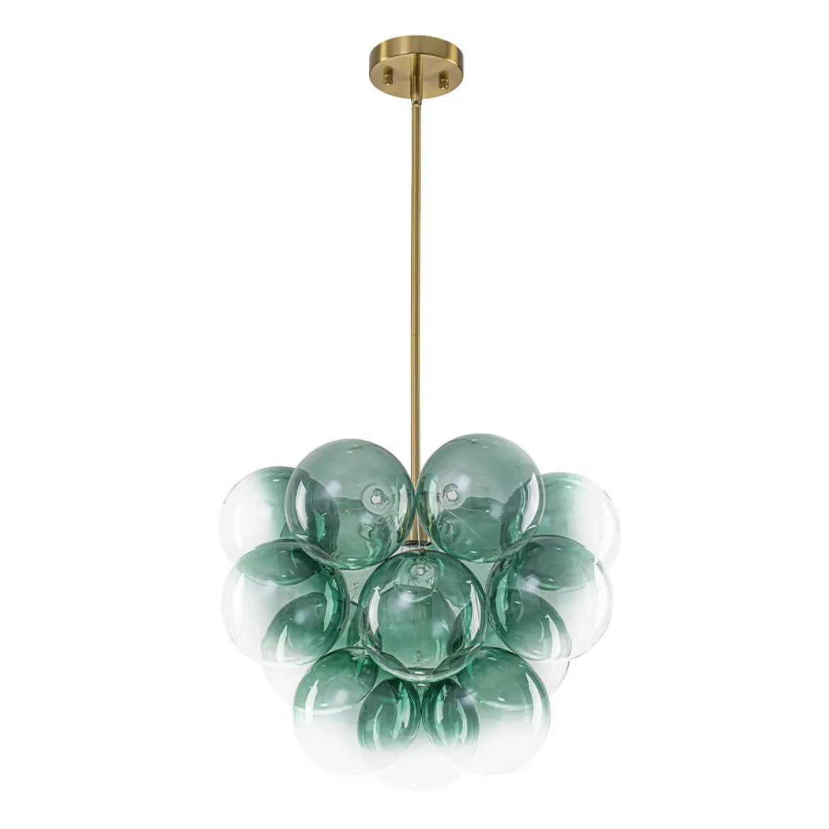 Art Deco Color 1-Light Cluster Glass Globe Bubble Chandelier