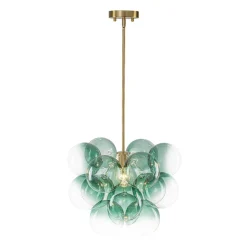 Art Deco Color 1-Light Cluster Glass Globe Bubble Chandelier