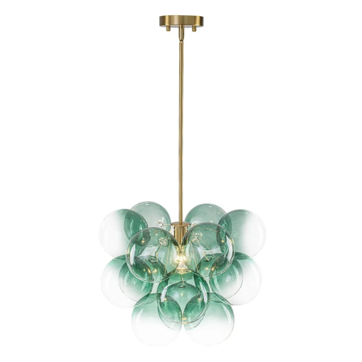 Art Deco Color 1-Light Cluster Glass Globe Bubble Chandelier