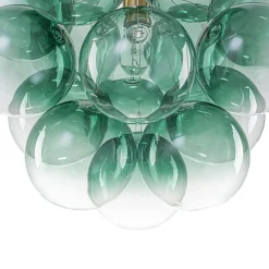 Art Deco Color 1-Light Cluster Glass Globe Bubble Chandelier