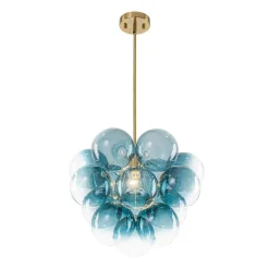 Art Deco Color 1-Light Cluster Glass Globe Bubble Chandelier
