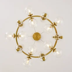 Art Deco 10-Light Glass Globe Bubble Circle Chandelier