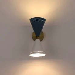 Art Deco 2-Light Up Down Dual Cone Wall Sconce