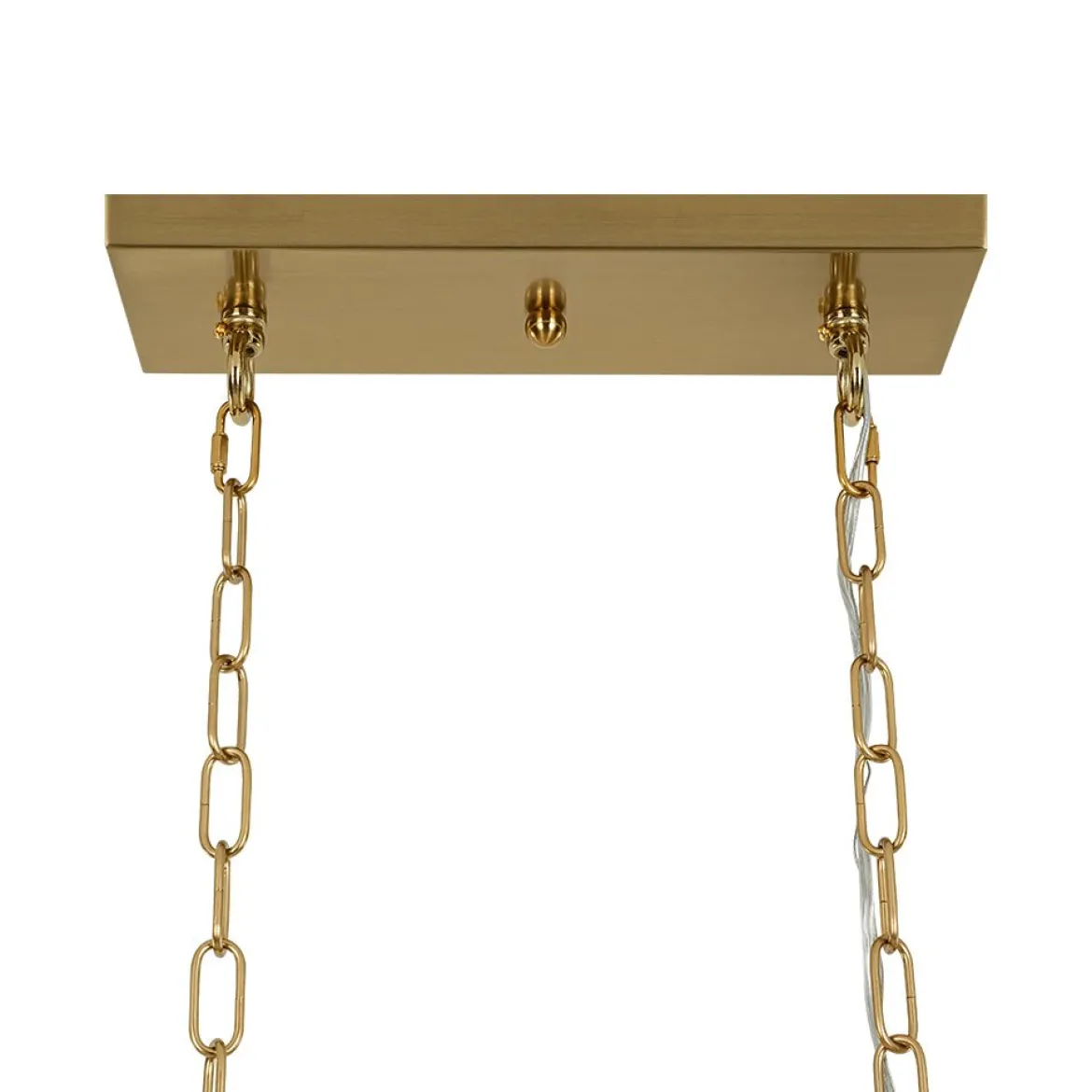Art Deco Luxury Brass Crystal Linear Cage Island Chandelier