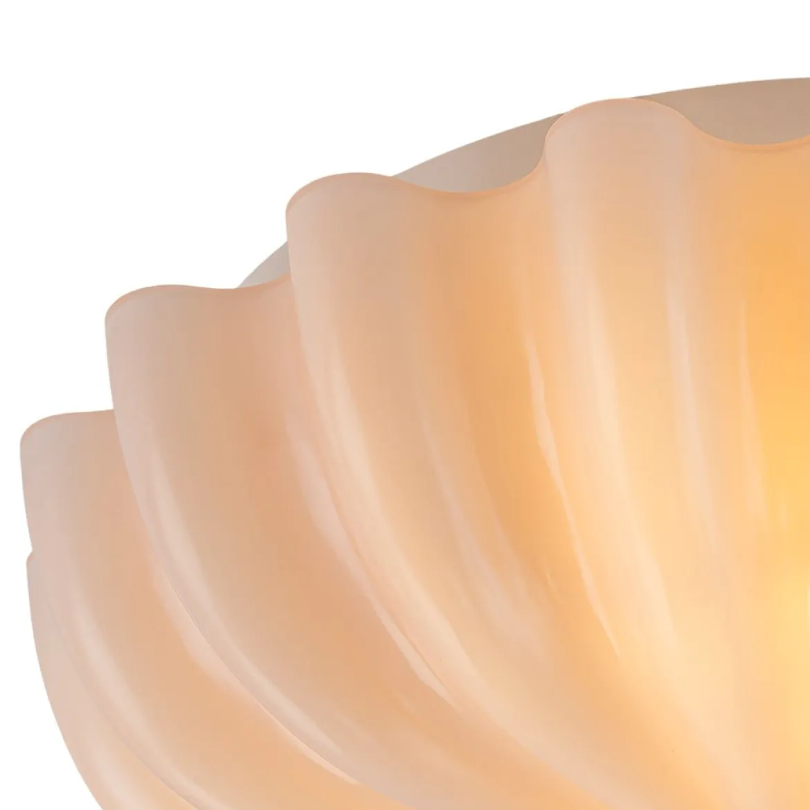 Art Deco Pleated Flower Shine Glass Semi Flush Mount