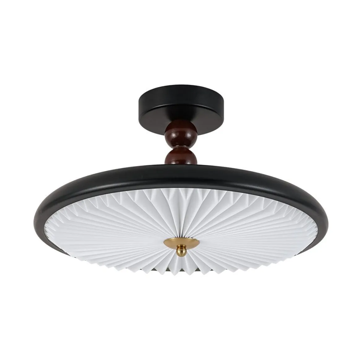 Art Deco Pleated Shade Round Dimmable LED Ceiling Light