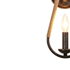 Barn 1-Light Hemp Rope Hanging Candle Style Wall Sconce