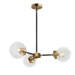 Black and Brass Mid-century Sputnik Chandelier