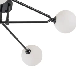 Black Frosted Bubble Linear Sputnik Semi Flush Mount