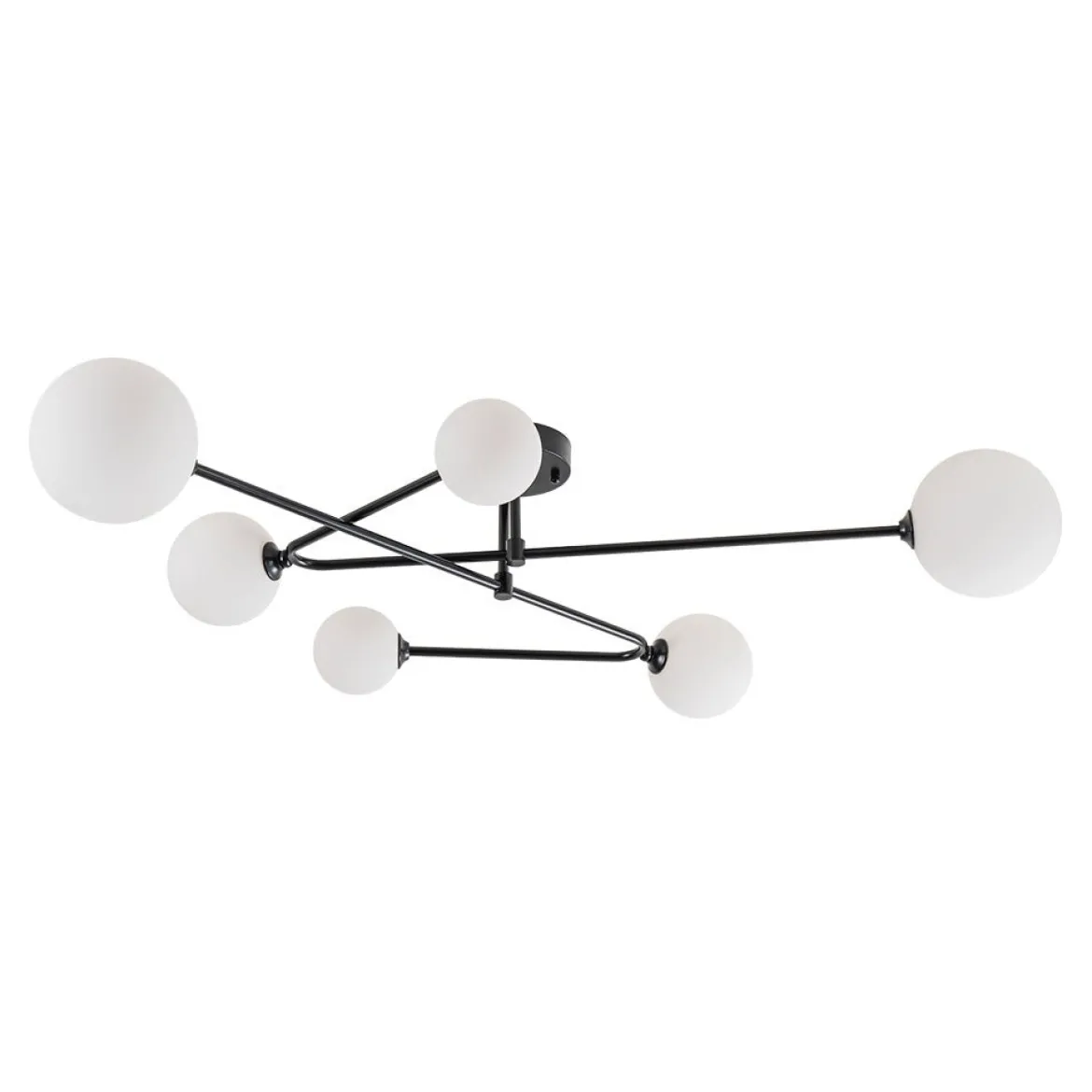 Black Frosted Bubble Linear Sputnik Semi Flush Mount