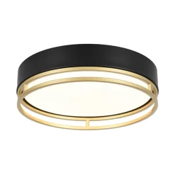 Black Gold Metal Round Dimmable LED Flush Mount Light 5CCT