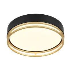 Black Gold Metal Round Dimmable LED Flush Mount Light 5CCT