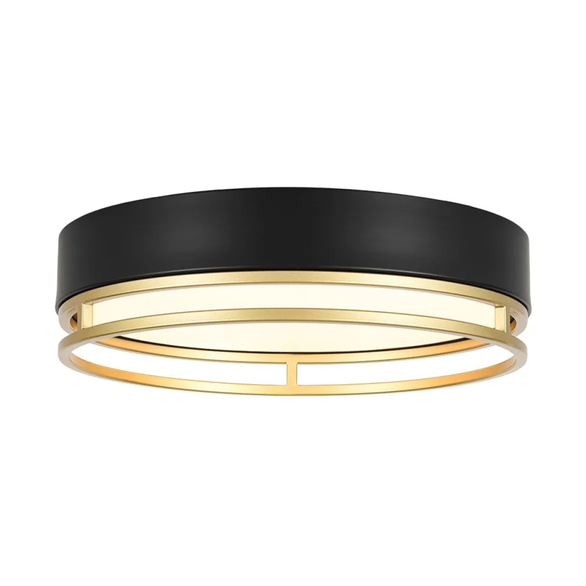 Black Gold Metal Round Dimmable LED Flush Mount Light 5CCT