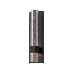 Black Linear Bubble Crystal Tube Dimmable LED Wall Light