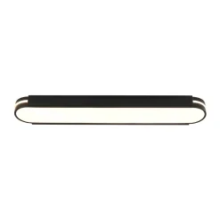 Black Minimalist Oval Dimmable LED Flush Mount Light