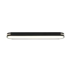 Black Minimalist Oval Dimmable LED Flush Mount Light