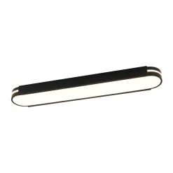 Black Minimalist Oval Dimmable LED Flush Mount Light