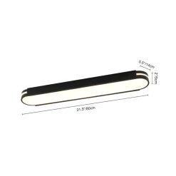Black Minimalist Oval Dimmable LED Flush Mount Light