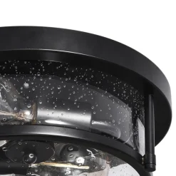 Black Seeded Glass Flush Mount