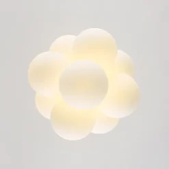 Bloom Brass Cluster Opal Glass Globe Bubble Chandelier