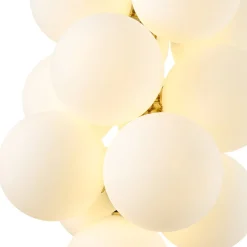 Bloom Brass Cluster Opal Glass Globe Bubble Chandelier
