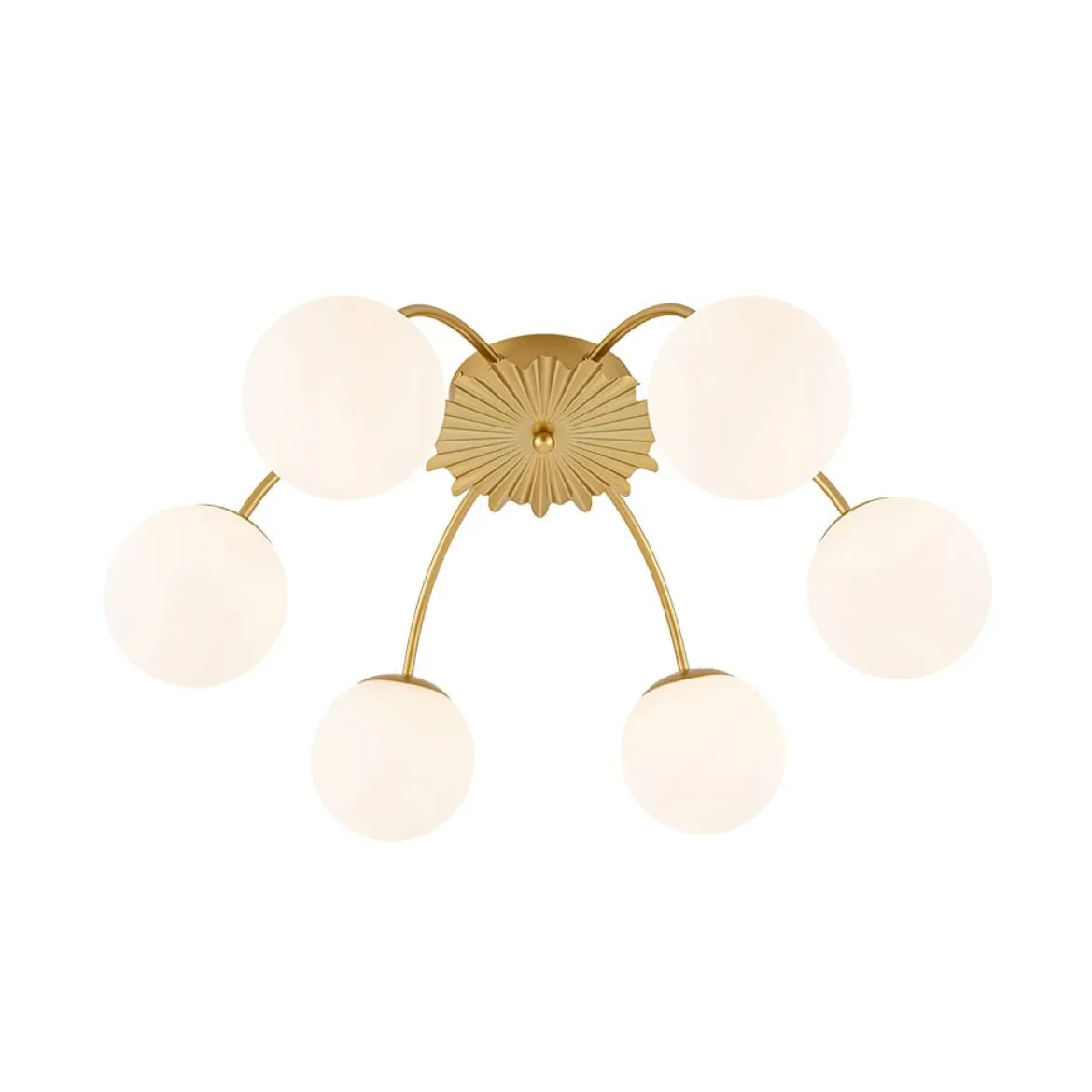 Bloom Dimmable Opal Glass Globe Bubble Semi Flush Chandelier