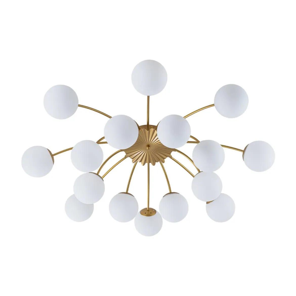 Bloom Dimmable Opal Glass Globe Bubble Semi Flush Chandelier