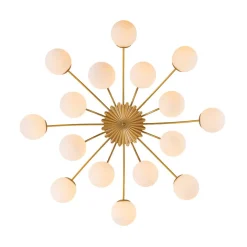 Bloom Dimmable Opal Glass Globe Bubble Semi Flush Chandelier