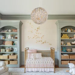 Bloom French Gold Blossom Crystal Floral Orb Chandelier