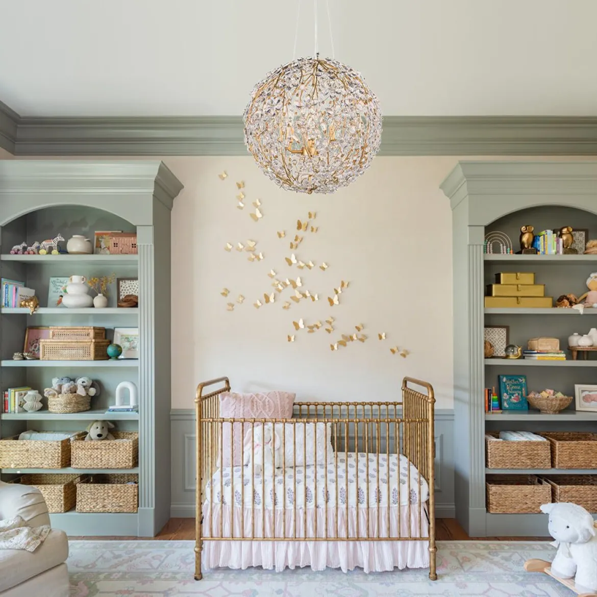 Bloom French Gold Blossom Crystal Floral Orb Chandelier